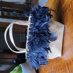 FEATHER & SEQUIN GOLD SHIMMER PURSE